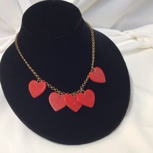 Red Heart Charm Necklace - Women Jewelry